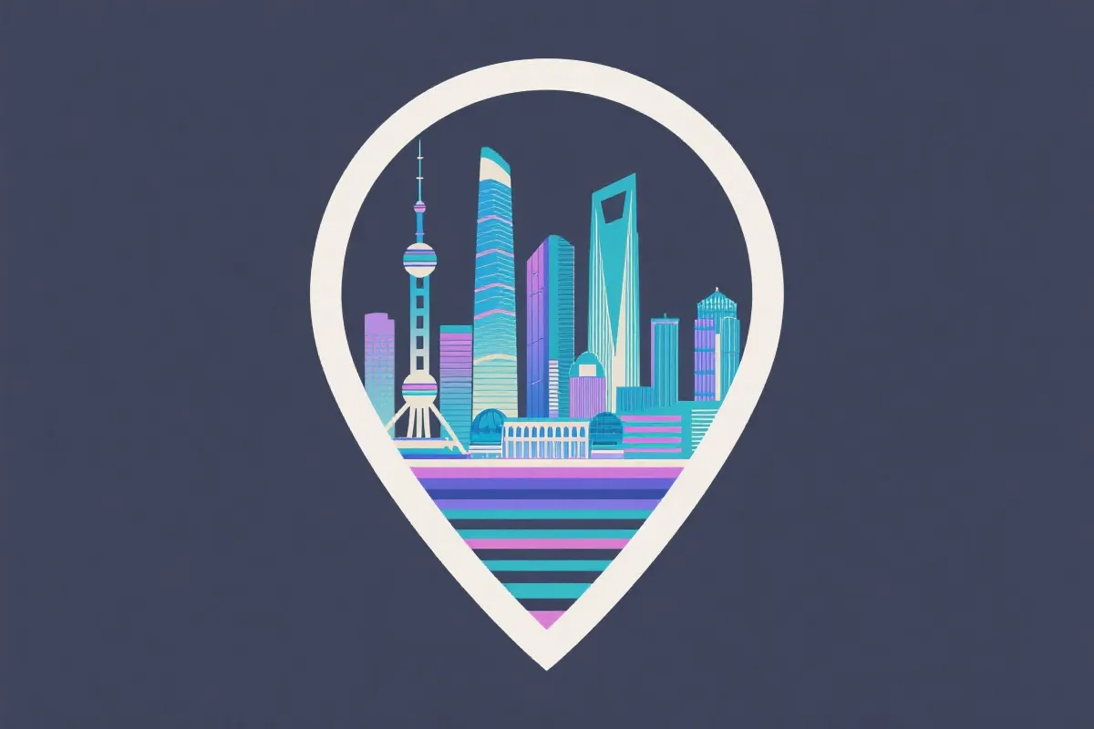 上海城市与办公地点示意图